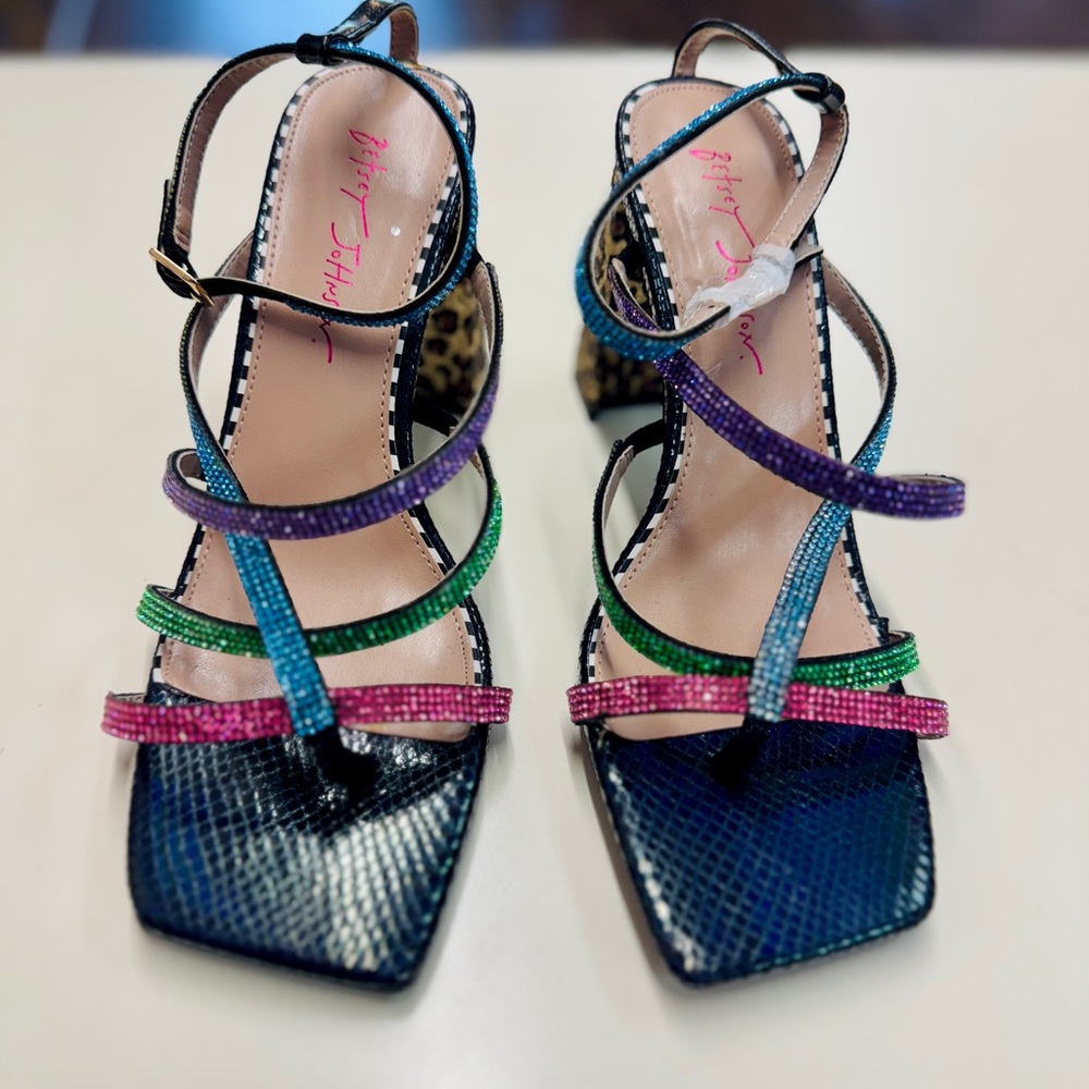 Betsey Johnson Pink and Green Heels Elegant Design